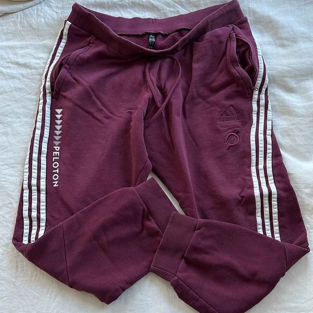 Adidas x Peloton XL joggers maroon